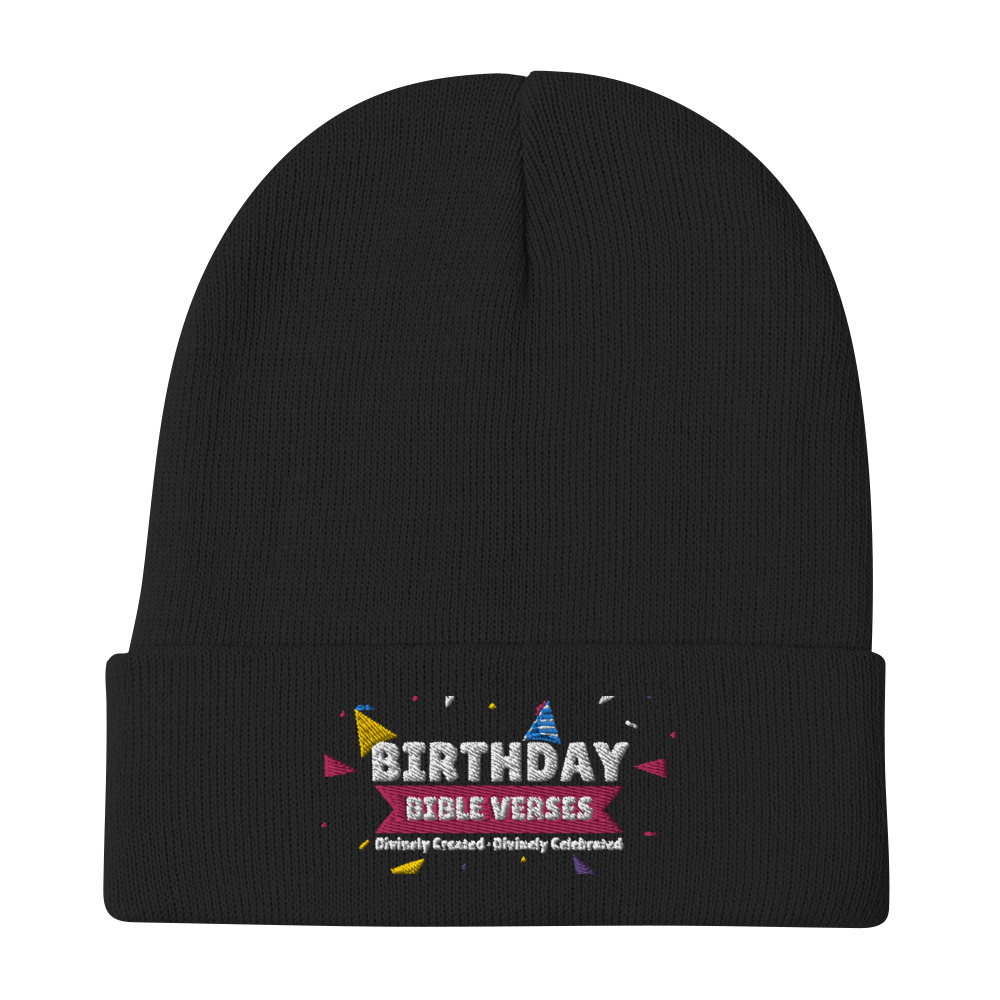 Embroidered Beanie - Birthday Bible Verses